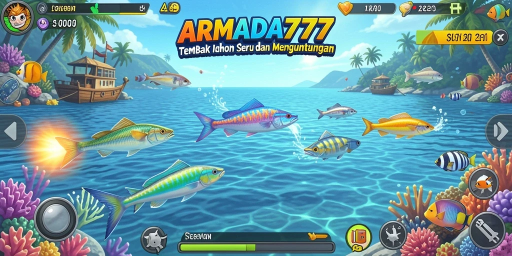 Screenshot menampilkan gameplay seru Tembak Ikan di ARMADA777.