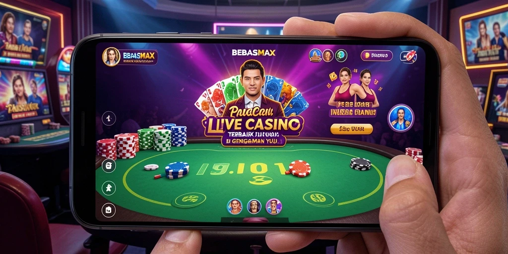 Tampilan gameplay Live Casino yang menegangkan di BEBASMAX.