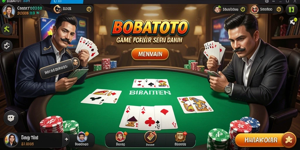 Tampilan menarik gameplay Poker di BOBATOTO.