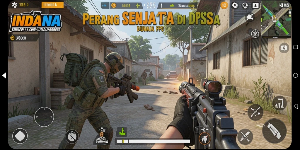 Screenshot gameplay INDAAA yang menampilkan pertempuran seru.