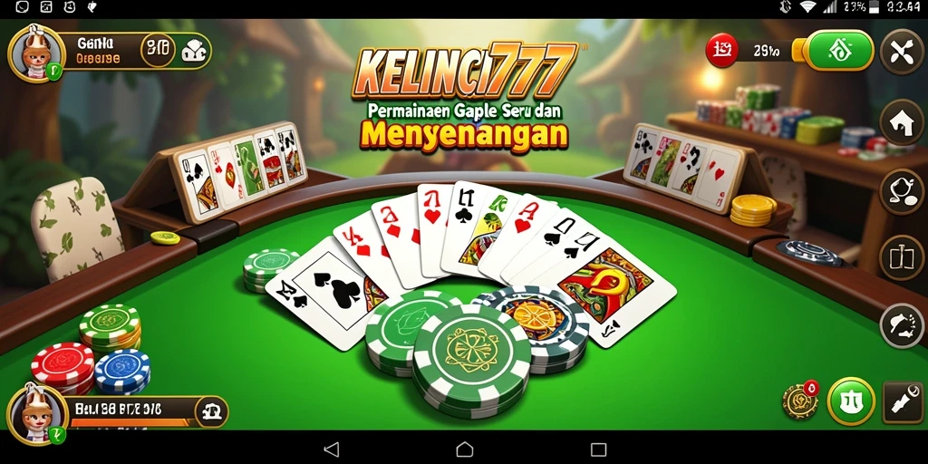 Tampilan gameplay seru KELINCI777 dalam permainan Gaple.