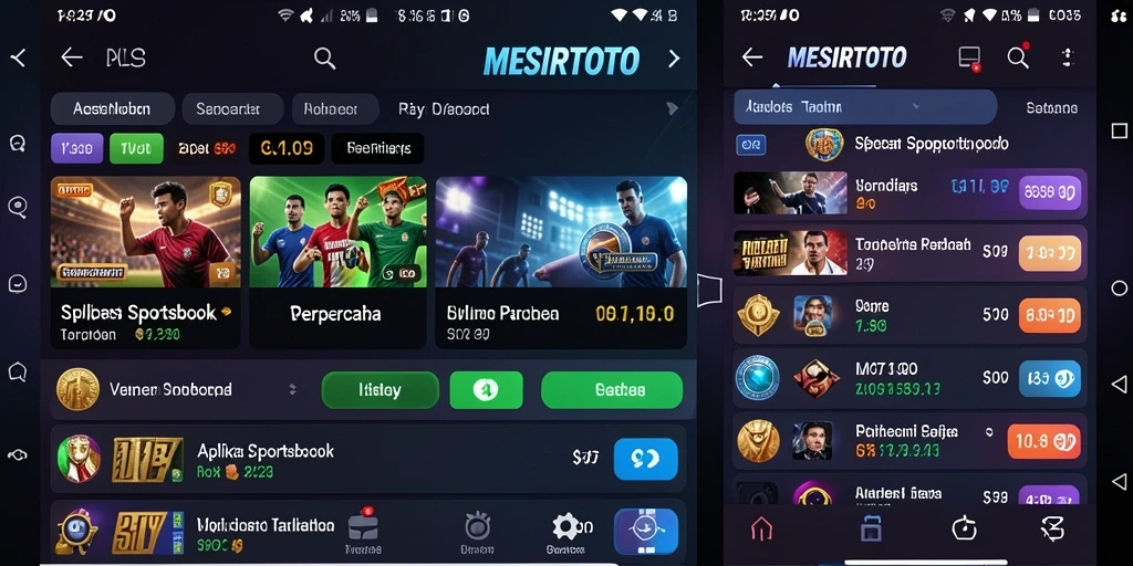 Tampilan antarmuka aplikasi MESIRTOTO yang menarik dan interaktif.