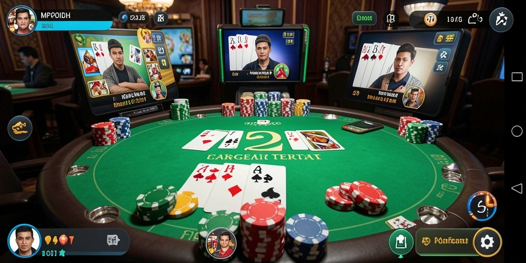 Gameplay seru Poker di MPOID yang menampilkan aksi kartu.